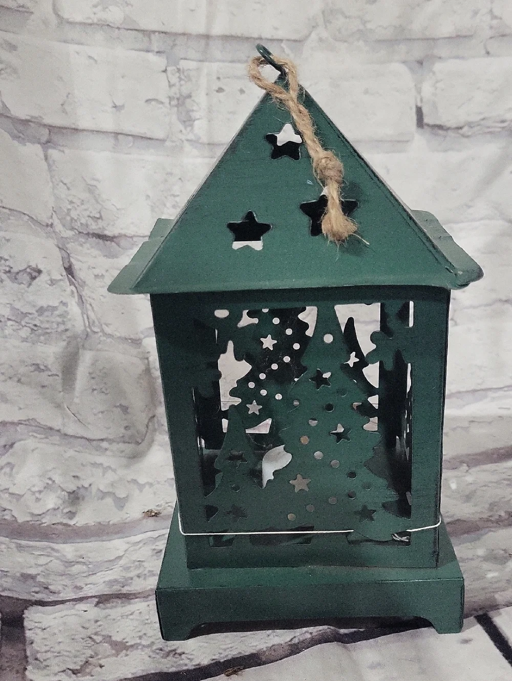 Green Holiday Lantern Home Accent